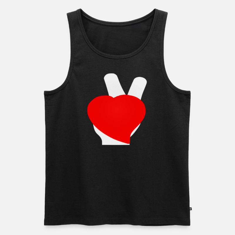 friedfertig anständig II - Männer Premium Bio Tank Top - Schwarz