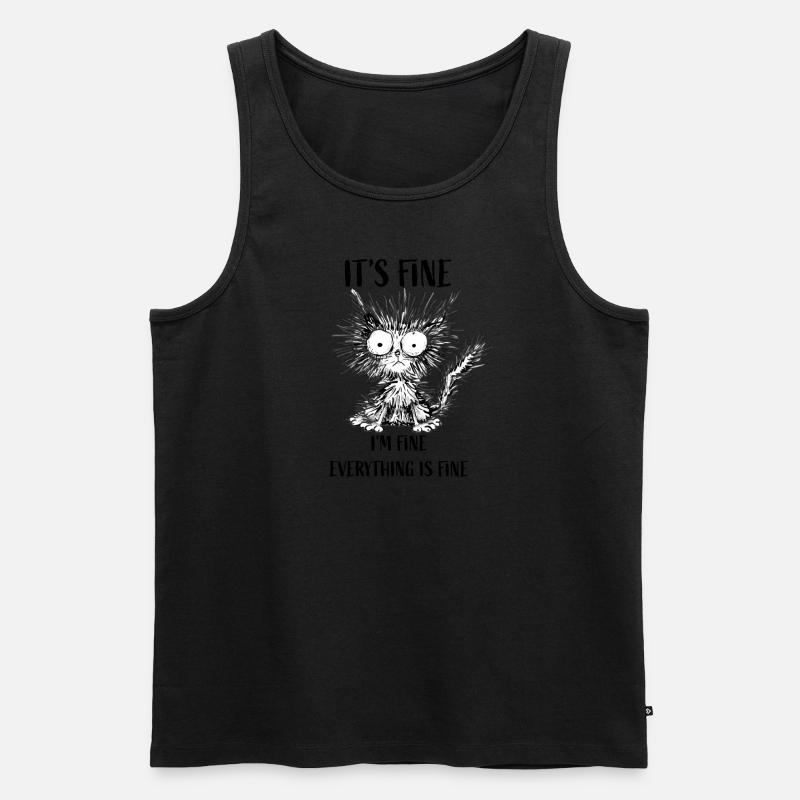 MOD I'm Fine CrazyCat - Männer Premium Bio Tank Top - undefined