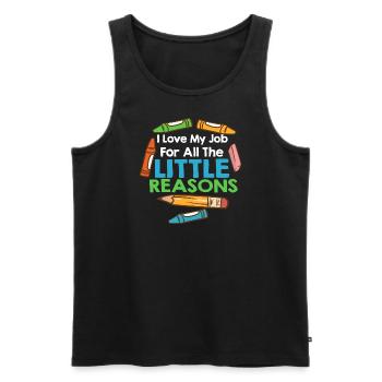 I Love My Job For All The Little Reasons - Männer Premium Bio Tank Top - Schwarz - Vorne - Michal (187cm)