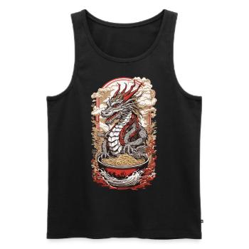 Aesthetic Ramen Drache Japan Wave Food Art Design - Männer Premium Bio Tank Top - Schwarz - Vorne - AI Model Male 178 light (178cm)
