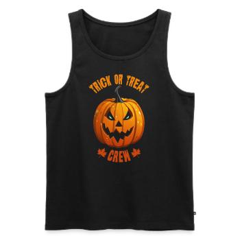 Trick or treat crew CITROUILLE - Débardeur bio Premium Homme - noir - Devant - AI Model Male 178 light (178cm)