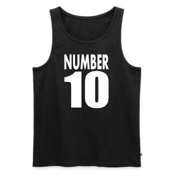 Nummer 10 Zahl 10 Jahre alt ich bin 10 Geschenk - Männer Premium Bio Tank Top - Schwarz - Vorne - AI Model Male 178 light (178cm)