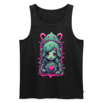Kawaii Gothic Okkulte Magie Weirdcore Liebe Design - Männer Premium Bio Tank Top - Schwarz - Vorne - AI Model Male 178 light (178cm)