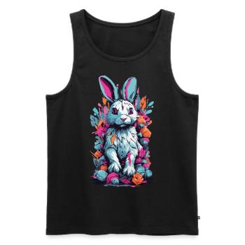 Gothic Kawaii Psycho Goth Bunny Pastel Unique - Männer Premium Bio Tank Top - Schwarz - Vorne - AI Model Male 178 light (178cm)