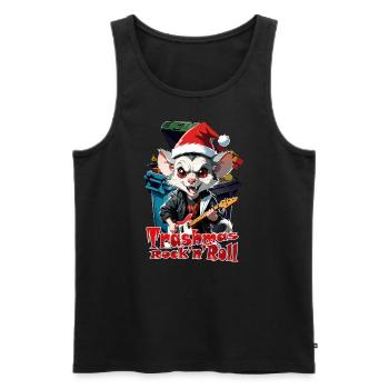 Opossum , Trashmas Rock'n'Roll, Weihnachten - Männer Premium Bio Tank Top - Schwarz - Vorne - AI Model Male 178 light (178cm)