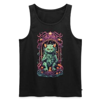 Occult Demons Cat Gothic Underworld Design - Men's Premium Organic Tank Top - black - Front - AI Model Male 178 light (178cm)