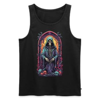 Gothique Grim Reaper sorcières mage oeuvre - Débardeur bio Premium Homme - noir - Devant - AI Model Male 178 light (178cm)