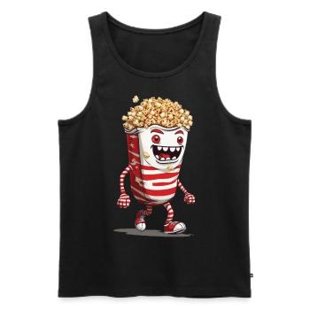 Funny Halloween Popcorn Monster Design - Men's Premium Organic Tank Top - black - Front - Michal (187cm)