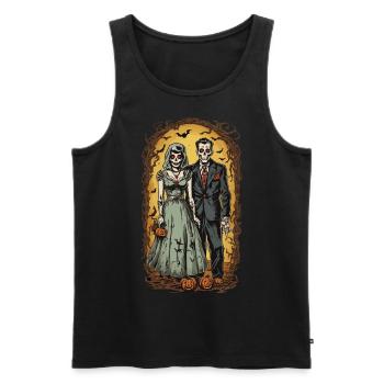 Vintage Halloween Zombie Ghul Brautpaar - Männer Premium Bio Tank Top - Schwarz - Vorne - AI Model Male 178 light (178cm)