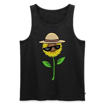 Sunflower Sunglasses Eyeglasses Gardener Flower Hat - Men's Premium Organic Tank Top - black - Front - AI Model Male 178 light (178cm)