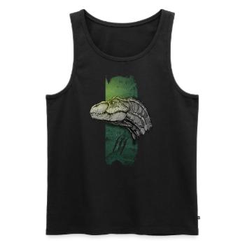 Rasante Verfolgung: Velociraptor in Bewegung - Männer Premium Bio Tank Top - Schwarz - Vorne - AI Model Male 178 light (178cm)