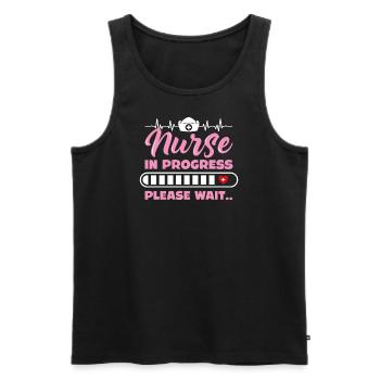 Nurse Student in progress nursing school era - Men's Premium Organic Tank Top - black - Front - AI Model Male 178 light (178cm)