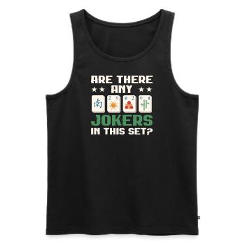 Mahjong-Spieler Mahjong wo sind die Joker Chinesen - Männer Premium Bio Tank Top - Schwarz - Vorne - AI Model Male 178 light (178cm)