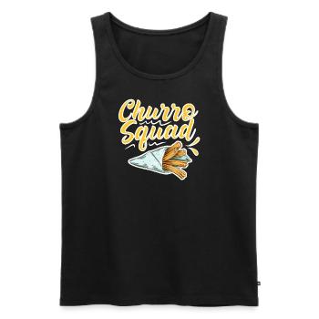 Churro squad churros amateur de pâtisserie mexicaine - Débardeur bio Premium Homme - noir - Devant - AI Model Male 178 light (178cm)