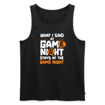 Trivia night board game funny game night hosting - Men's Premium Organic Tank Top - black - Front - AI Model Male 178 light (178cm)