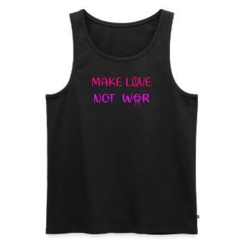 Faire l’amour - pas la guerre - Débardeur bio Premium Homme - noir - Devant - AI Model Male 178 light (178cm)