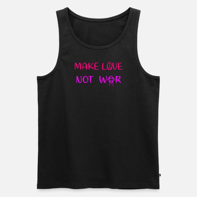 Make love - not war - Männer Premium Bio Tank Top - Schwarz