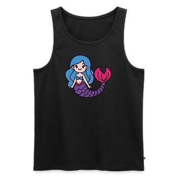 Bunte Meerjungfrau - Männer Premium Bio Tank Top - Schwarz - Vorne - Michal (187cm)