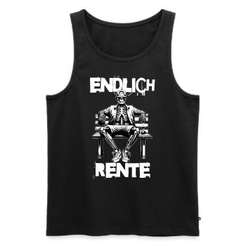 Endlich Rente Skelett auf Bank - Männer Premium Bio Tank Top - Schwarz - Vorne - AI Model Male 178 light (178cm)
