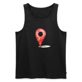 GPS Symbol Standort ermitteln - Männer Premium Bio Tank Top - Schwarz - Vorne - AI Model Male 178 light (178cm)