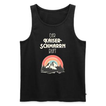 Der Kaiserschmarrn Ruft - Wandern Berge Retro - Männer Premium Bio Tank Top - Schwarz - Vorne - AI Model Male 178 light (178cm)