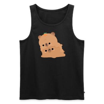 Capybara Couple - Débardeur bio Premium Homme - noir - Devant - AI Model Male 178 light (178cm)