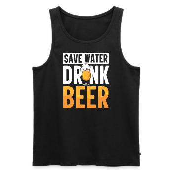 Save Water Drink Bier - Männer Premium Bio Tank Top - Schwarz - Vorne - AI Model Male 178 light (178cm)