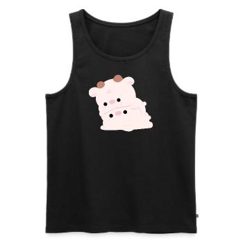 Couple de vaches - Débardeur bio Premium Homme - noir - Devant - Michal (187cm)