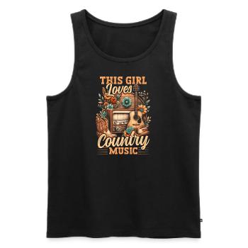 Amateur de musique country, cette fille aime la musique country - Débardeur bio Premium Homme - noir - Devant - Michal (187cm)