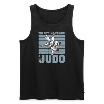 Judo pas de pleurs au judo judoka drôle et martial - Débardeur bio Premium Homme - noir - Devant - AI Model Male 178 light (178cm)