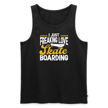 Skateboard verdammt liebe skateboarding retro - Männer Premium Bio Tank Top - Schwarz - Vorne - AI Model Male 178 light (178cm)