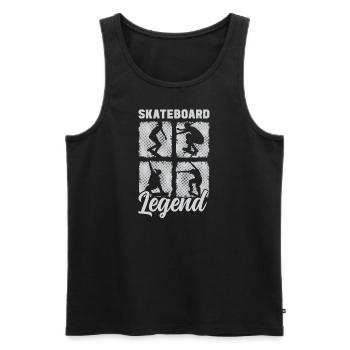 Légende du skateboard amateur de patinage rétro - Débardeur bio Premium Homme - noir - Devant - Michal (187cm)