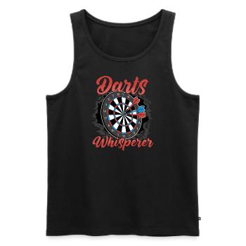 Darts whisperer throwing darts target - Men's Premium Organic Tank Top - black - Front - AI Model Male 178 light (178cm)