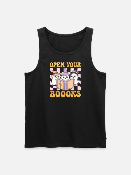 Halloween-Bücher Lehrer feiern Halloween - Männer Premium Bio Tank Top - Schwarz