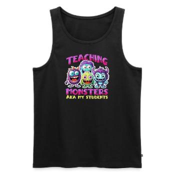 Halloween-Kostümlehrer lustig feiern - Männer Premium Bio Tank Top - Schwarz - Vorne - Michal (187cm)