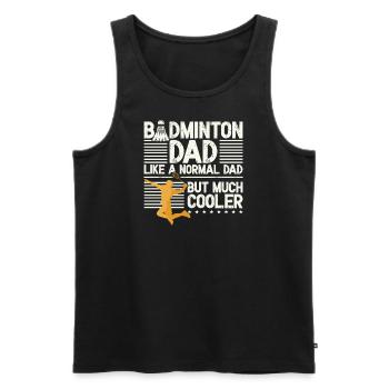 Badmintonspieler Vatertag Badminton Vater - Männer Premium Bio Tank Top - Schwarz - Vorne - AI Model Male 178 light (178cm)