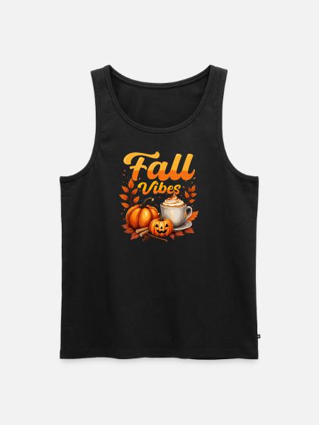 Herbststimmung mit Kürbisgewürzen - Männer Premium Bio Tank Top - Schwarz