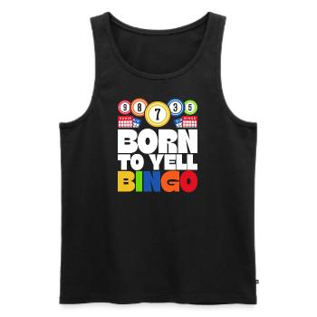 Joueur de bingo interrogez-moi sur la conception du bingo chanceux - Débardeur bio Premium Homme - noir - Devant - Michal (187cm)