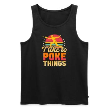 Fechten Ich mag es, Dinge lustig zu stupsen Fechter Design - Männer Premium Bio Tank Top - Schwarz - Vorne - AI Model Male 178 light (178cm)