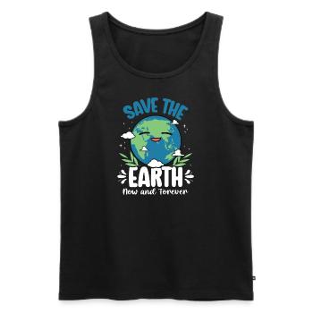 Tag der Erde, Rette die Erde 22. April, Tag der Umwelt - Männer Premium Bio Tank Top - Schwarz - Vorne - AI Model Male 178 light (178cm)