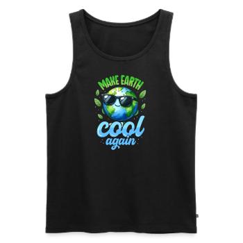 Earth day make earth cool again april 22 - Men's Premium Organic Tank Top - black - Front - AI Model Male 178 light (178cm)