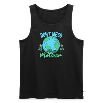 Tag der Erde 22. April Leg dich nicht mit unserem Planeten an - Männer Premium Bio Tank Top - Schwarz - Vorne - Michal (187cm)