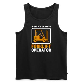 Forklift operator funny forklift driver design - Men's Premium Organic Tank Top - black - Front - AI Model Male 178 light (178cm)