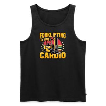 Forklift operator is my cardio funny forklifting - Men's Premium Organic Tank Top - black - Front - Michal (187cm)