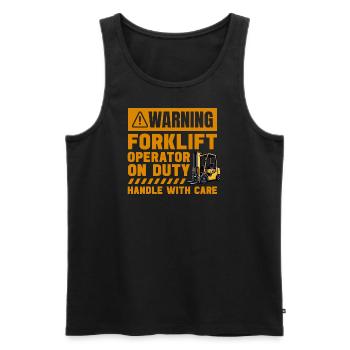 Forklift operator on duty funny forklift driver - Men's Premium Organic Tank Top - black - Front - AI Model Male 178 light (178cm)