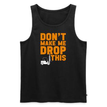 Gabelstaplerfahrer lass mich nicht komisch umfallen - Männer Premium Bio Tank Top - Schwarz - Vorne - Michal (187cm)
