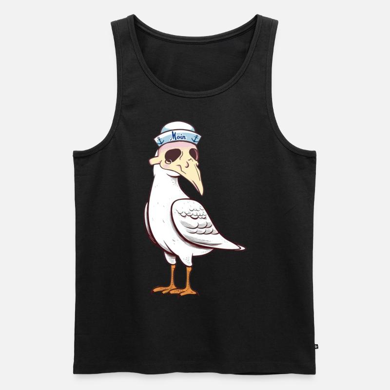 maritim Halloween Möwe Möwen Matrose - Männer Premium Bio Tank Top - Schwarz