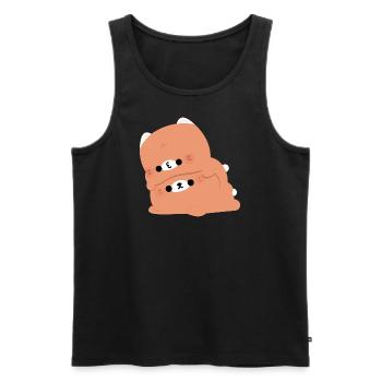 Tabby Cat Couple - Men's Premium Organic Tank Top - black - Front - AI Model Male 178 light (178cm)