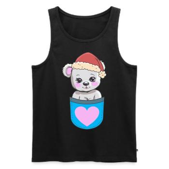 Enfant Enfants Père Noël Père Noël Teddy - Débardeur bio Premium Homme - noir - Devant - Michal (187cm)