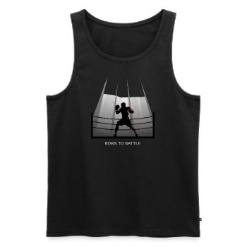 Born to Battle Boxing Boxer im Ring - Männer Premium Bio Tank Top - Schwarz - Vorne - Michal (187cm)